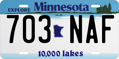 MN license plate 703NAF