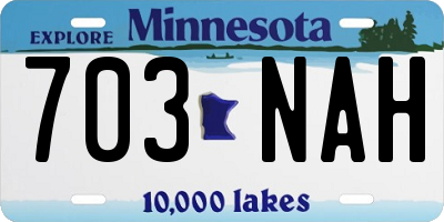 MN license plate 703NAH