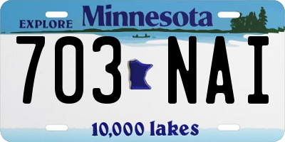 MN license plate 703NAI