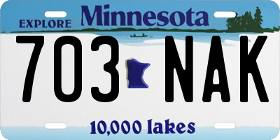 MN license plate 703NAK