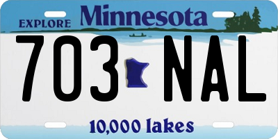 MN license plate 703NAL