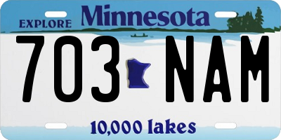 MN license plate 703NAM