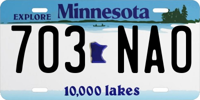 MN license plate 703NAO