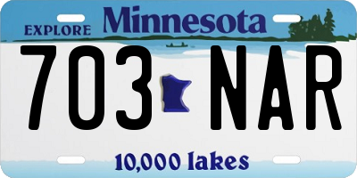 MN license plate 703NAR