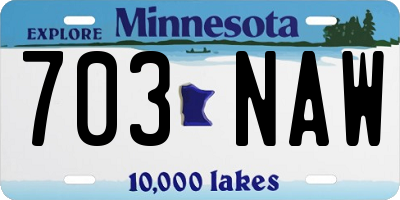 MN license plate 703NAW