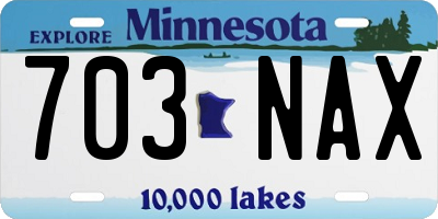 MN license plate 703NAX