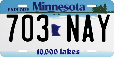 MN license plate 703NAY