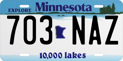 MN license plate 703NAZ