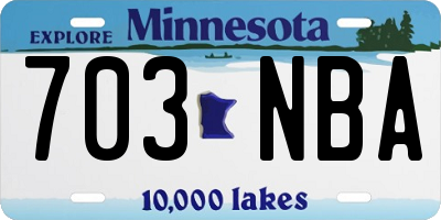 MN license plate 703NBA