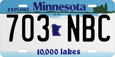 MN license plate 703NBC