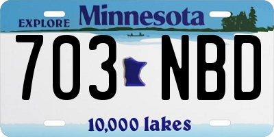 MN license plate 703NBD