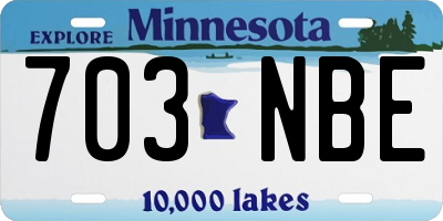 MN license plate 703NBE