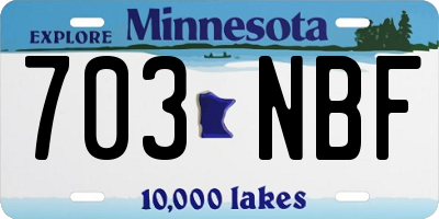 MN license plate 703NBF