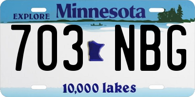 MN license plate 703NBG