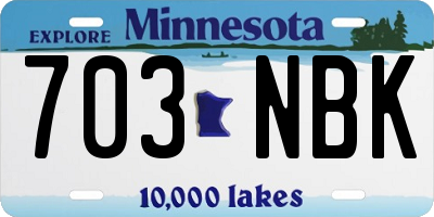 MN license plate 703NBK