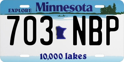 MN license plate 703NBP
