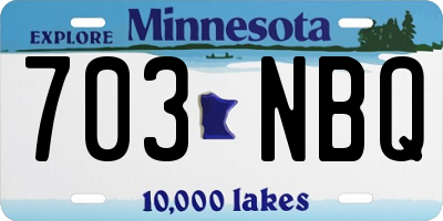 MN license plate 703NBQ