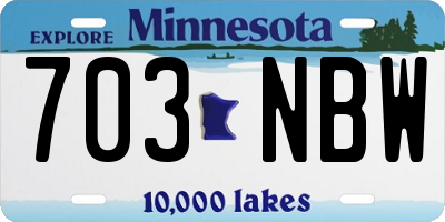 MN license plate 703NBW