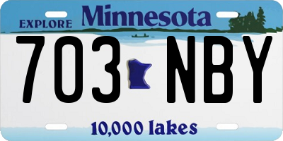 MN license plate 703NBY