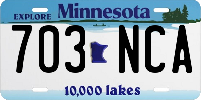 MN license plate 703NCA