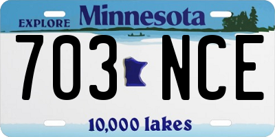 MN license plate 703NCE