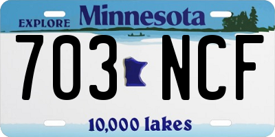 MN license plate 703NCF