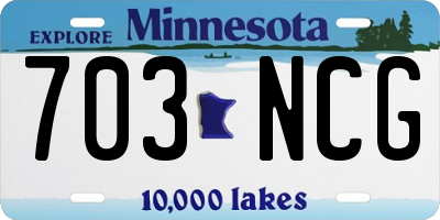 MN license plate 703NCG