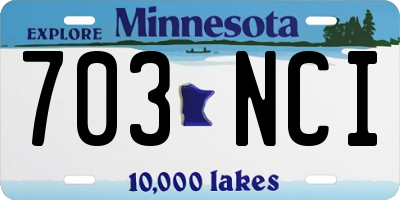 MN license plate 703NCI