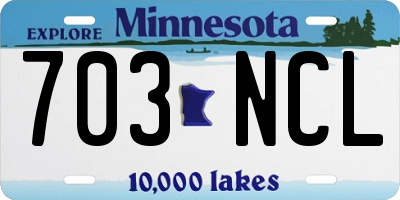 MN license plate 703NCL