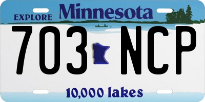 MN license plate 703NCP