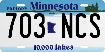 MN license plate 703NCS