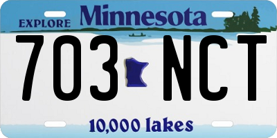 MN license plate 703NCT