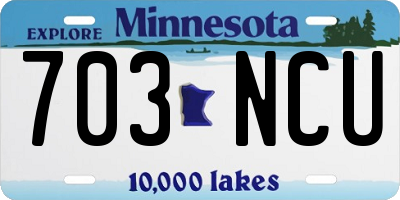 MN license plate 703NCU