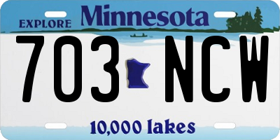 MN license plate 703NCW