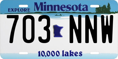 MN license plate 703NNW