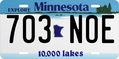 MN license plate 703NOE
