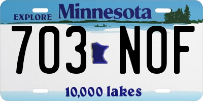 MN license plate 703NOF