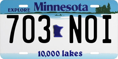 MN license plate 703NOI