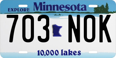 MN license plate 703NOK