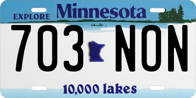 MN license plate 703NON