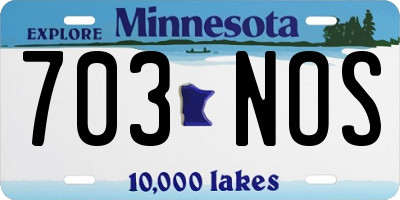 MN license plate 703NOS