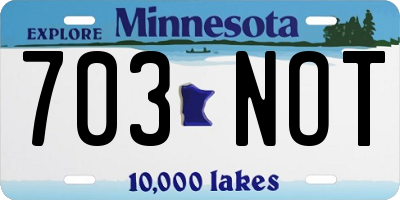 MN license plate 703NOT