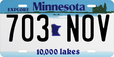 MN license plate 703NOV