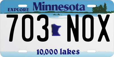 MN license plate 703NOX