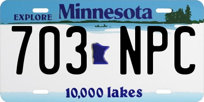 MN license plate 703NPC