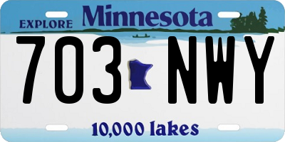 MN license plate 703NWY