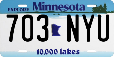 MN license plate 703NYU