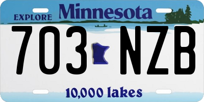 MN license plate 703NZB