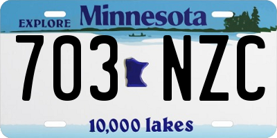 MN license plate 703NZC