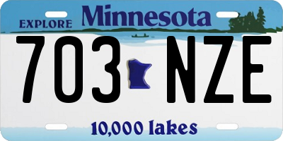 MN license plate 703NZE